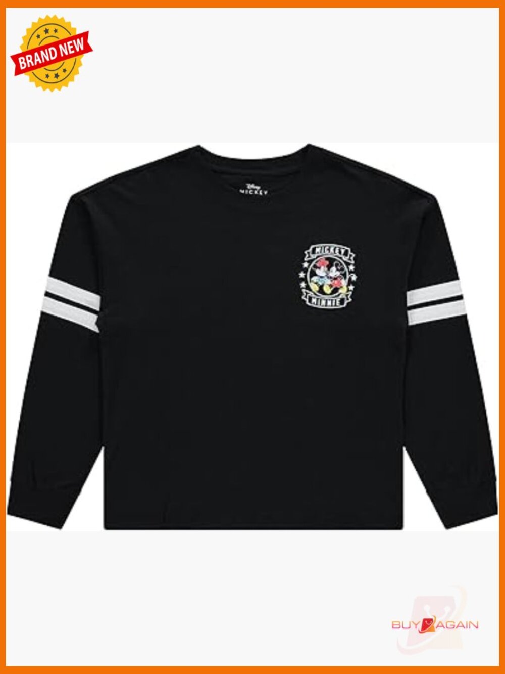 Mickey & Minnie Mouse Long Sleeve Varsity Stripe Tee